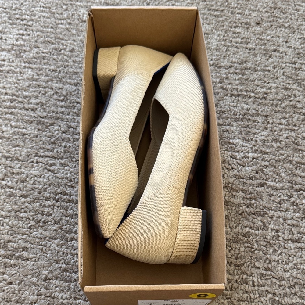 Rothy's Cream Block Kitten Heel